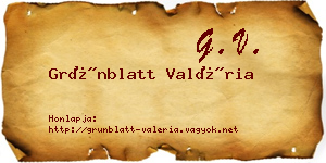 Grünblatt Valéria névjegykártya